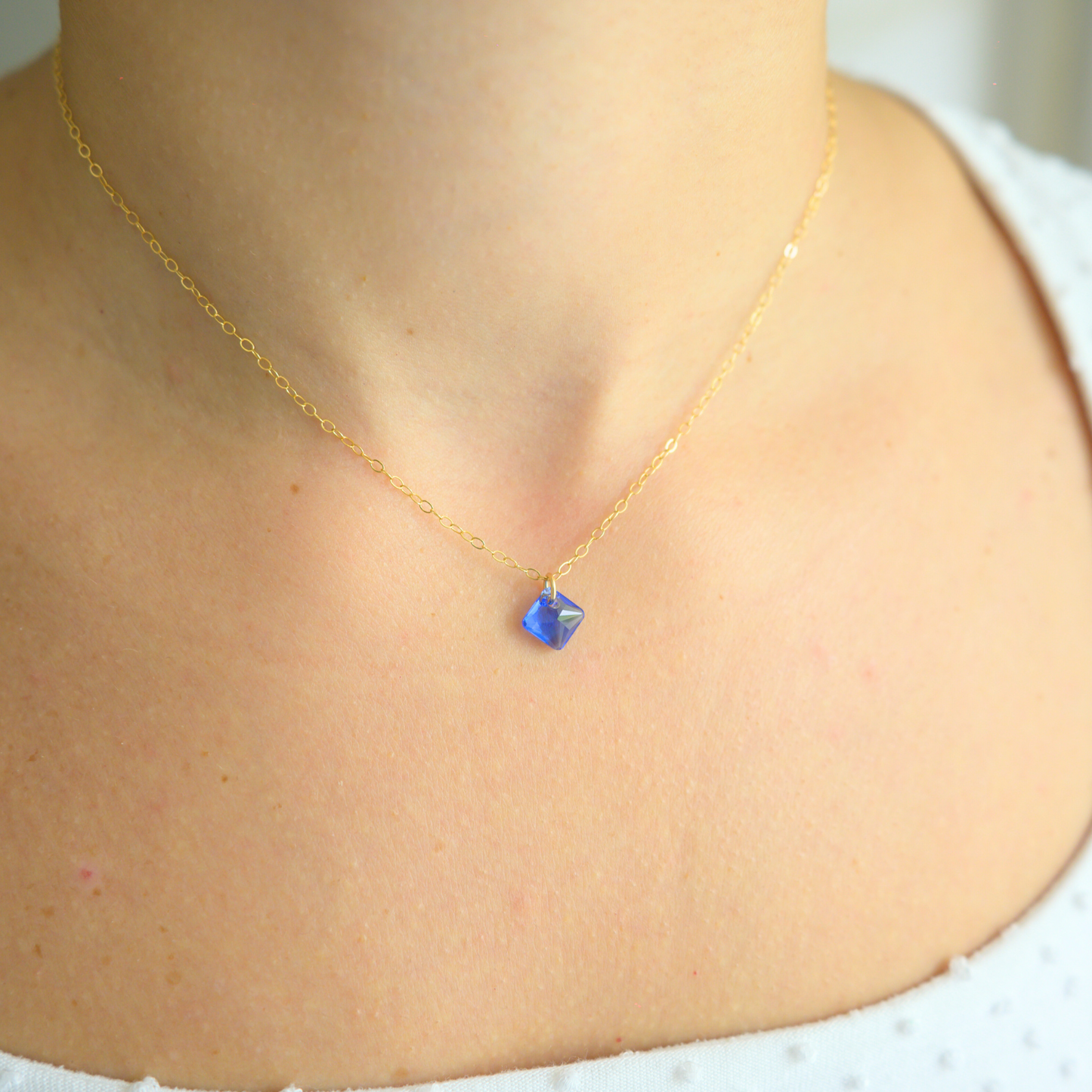 Dainty Birthstone ⟡ 14K Gold Filled Crystal Necklace