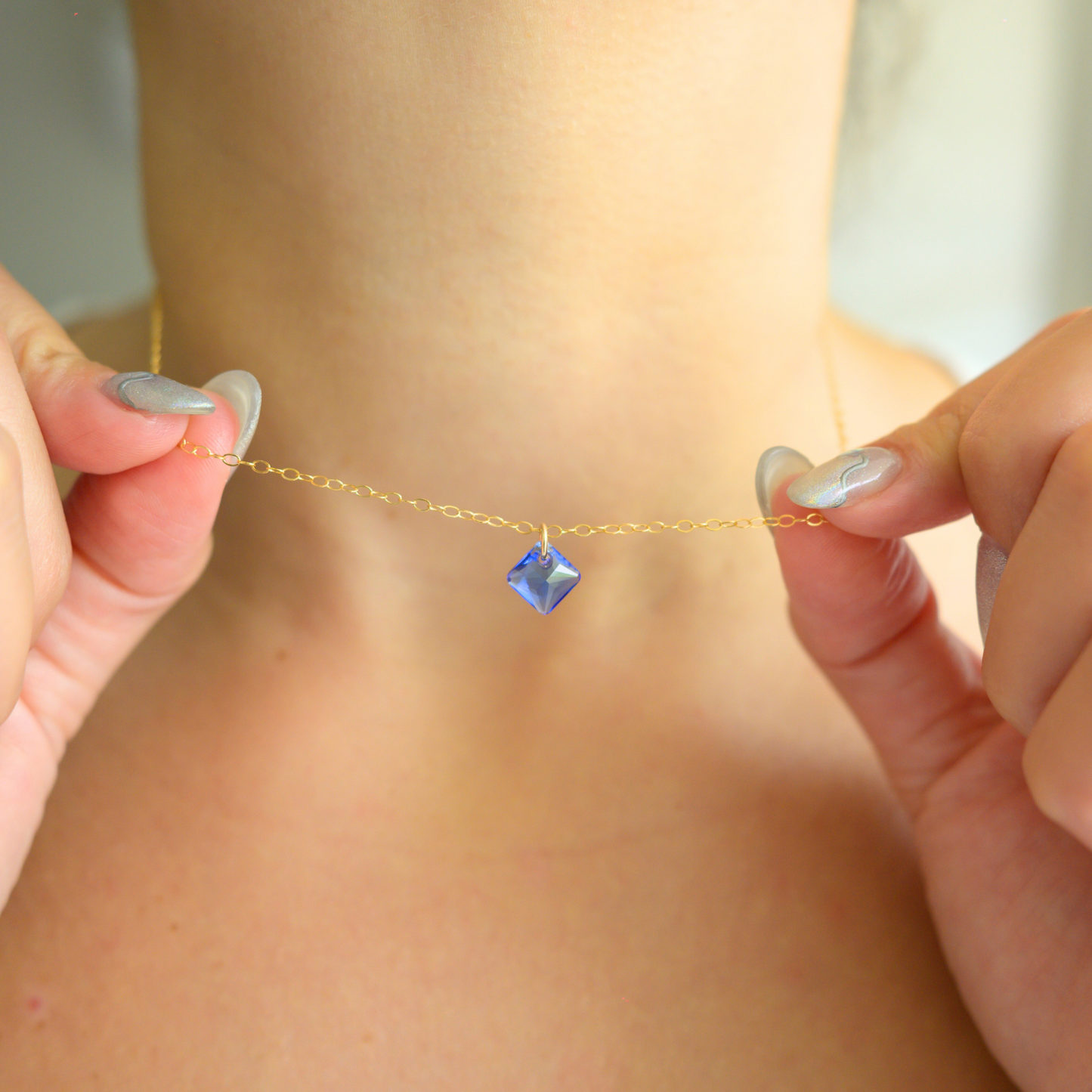 Dainty Birthstone ⟡ 14K Gold Filled Crystal Necklace