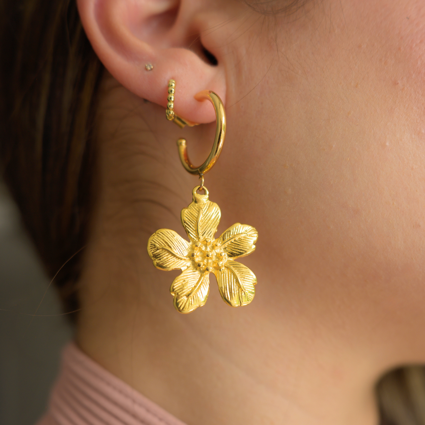 Provenza ⟡ Statement Flower Hoop Earrings