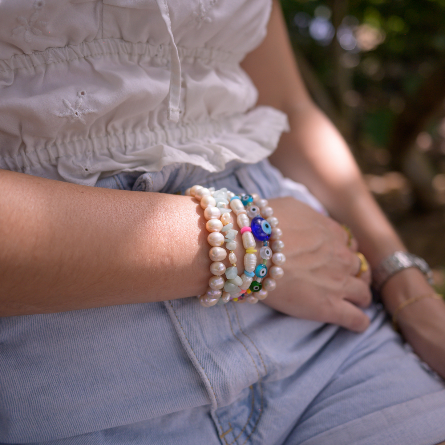 Caracas ⟡ Amazonite Chips & Pearls Bracelet