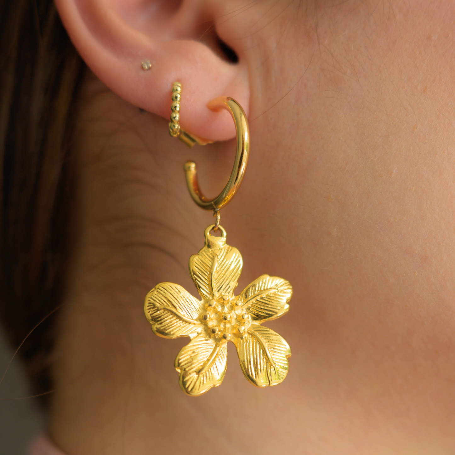 Provenza ⟡ Statement Flower Hoop Earrings