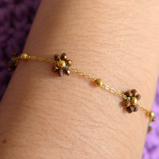 Hojas Caen ⟡ Brown Flowers Bracelet