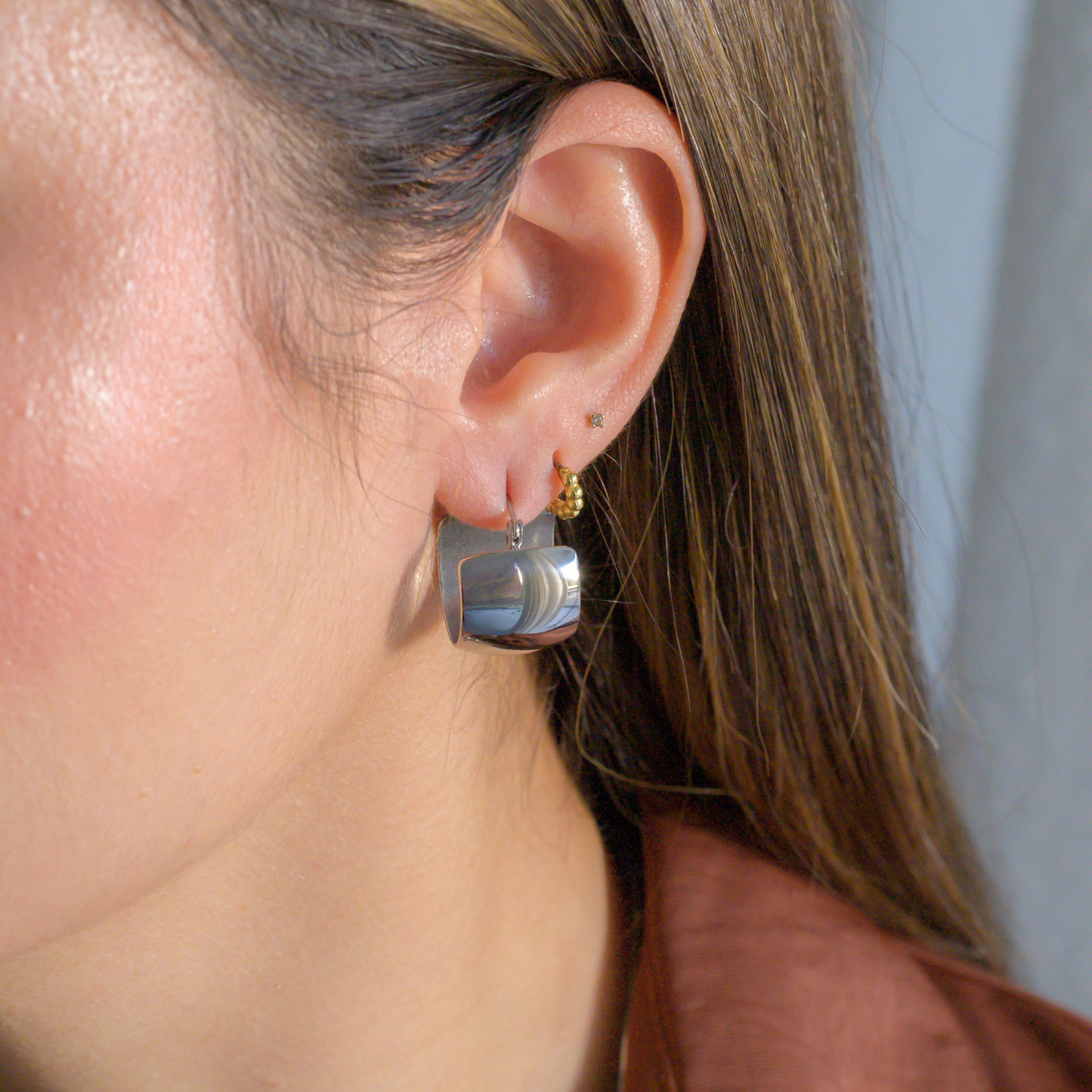 Aprendizajes ⟡ Silver Small Chunky Earrings