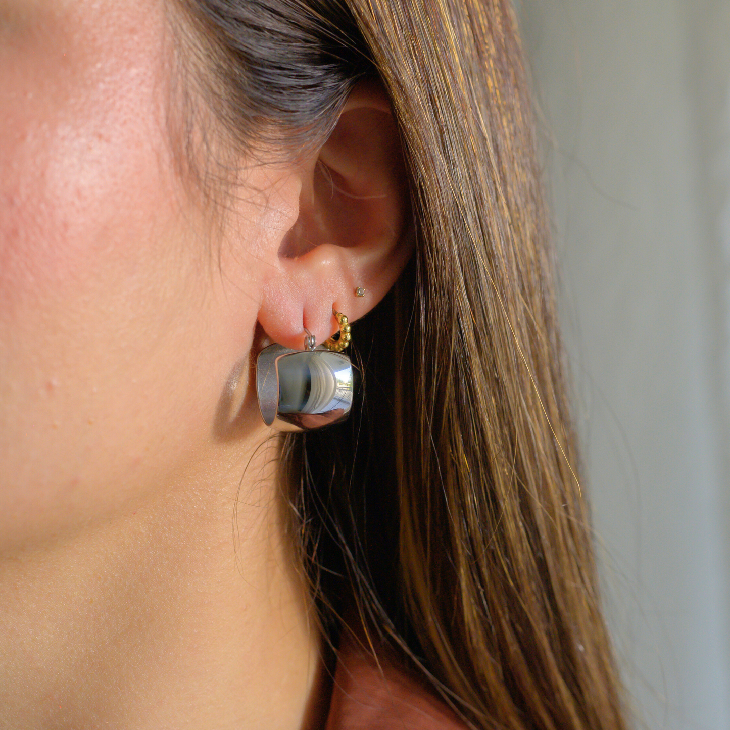 Aprendizajes ⟡ Silver Small Chunky Earrings