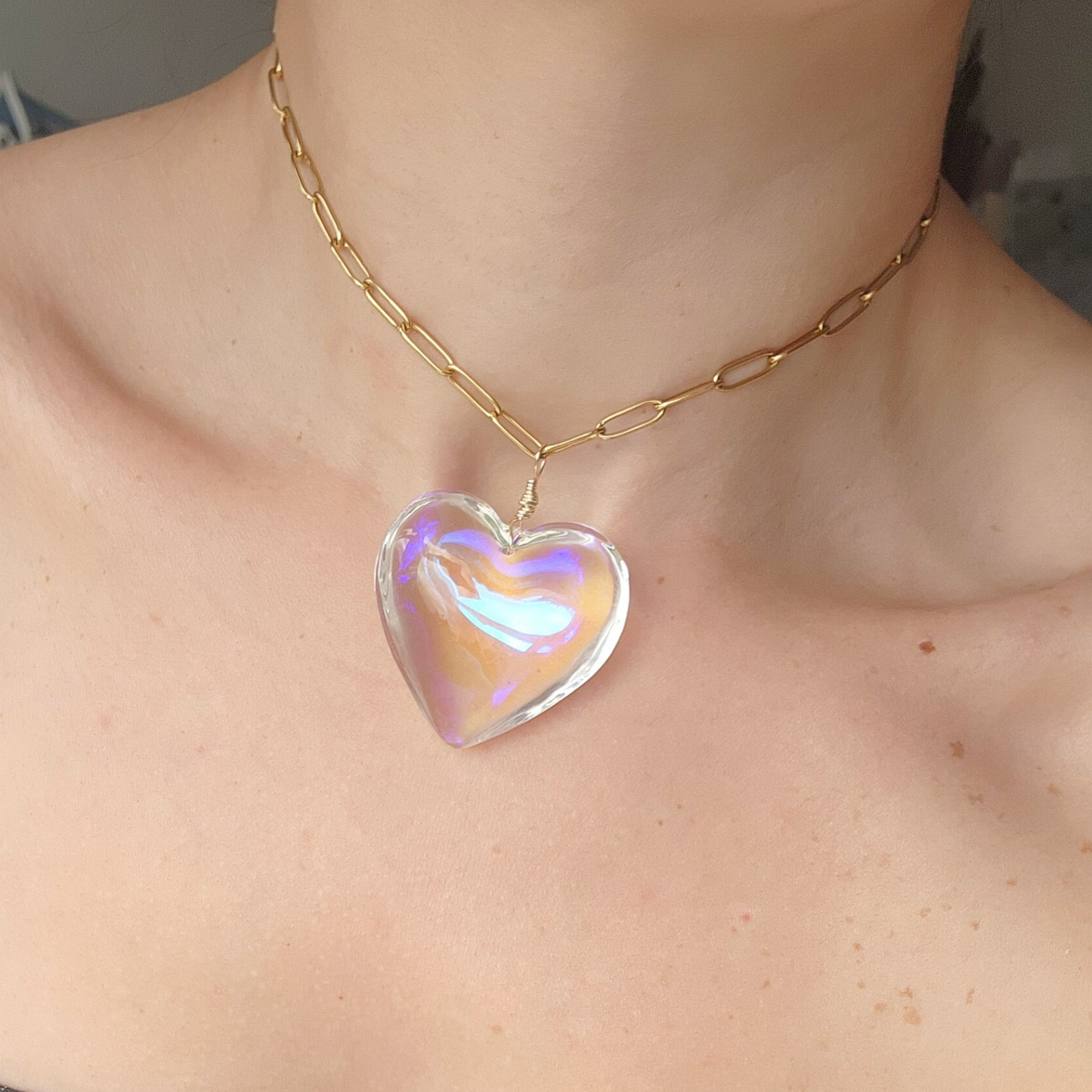 Latido ⟡ Puffy Heart Chain Necklace