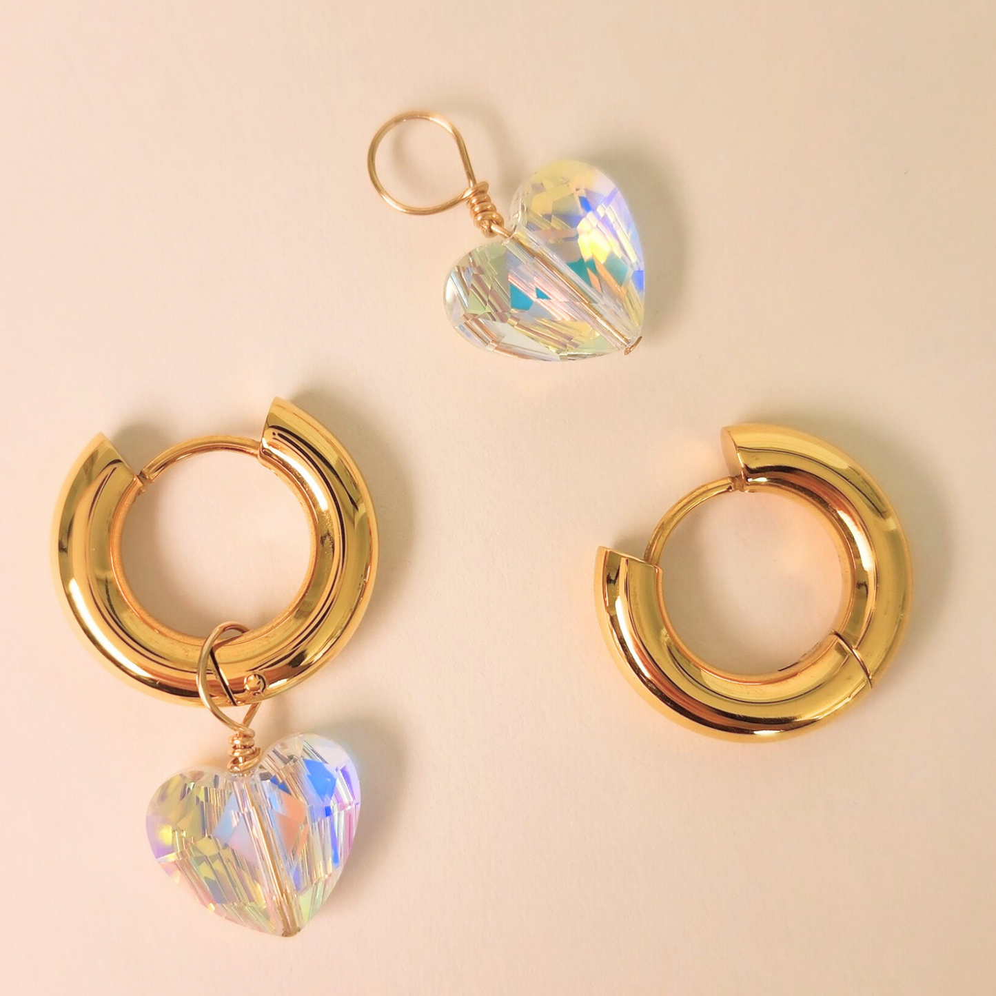 Naciste ⟡ Crystal Charm Hoops