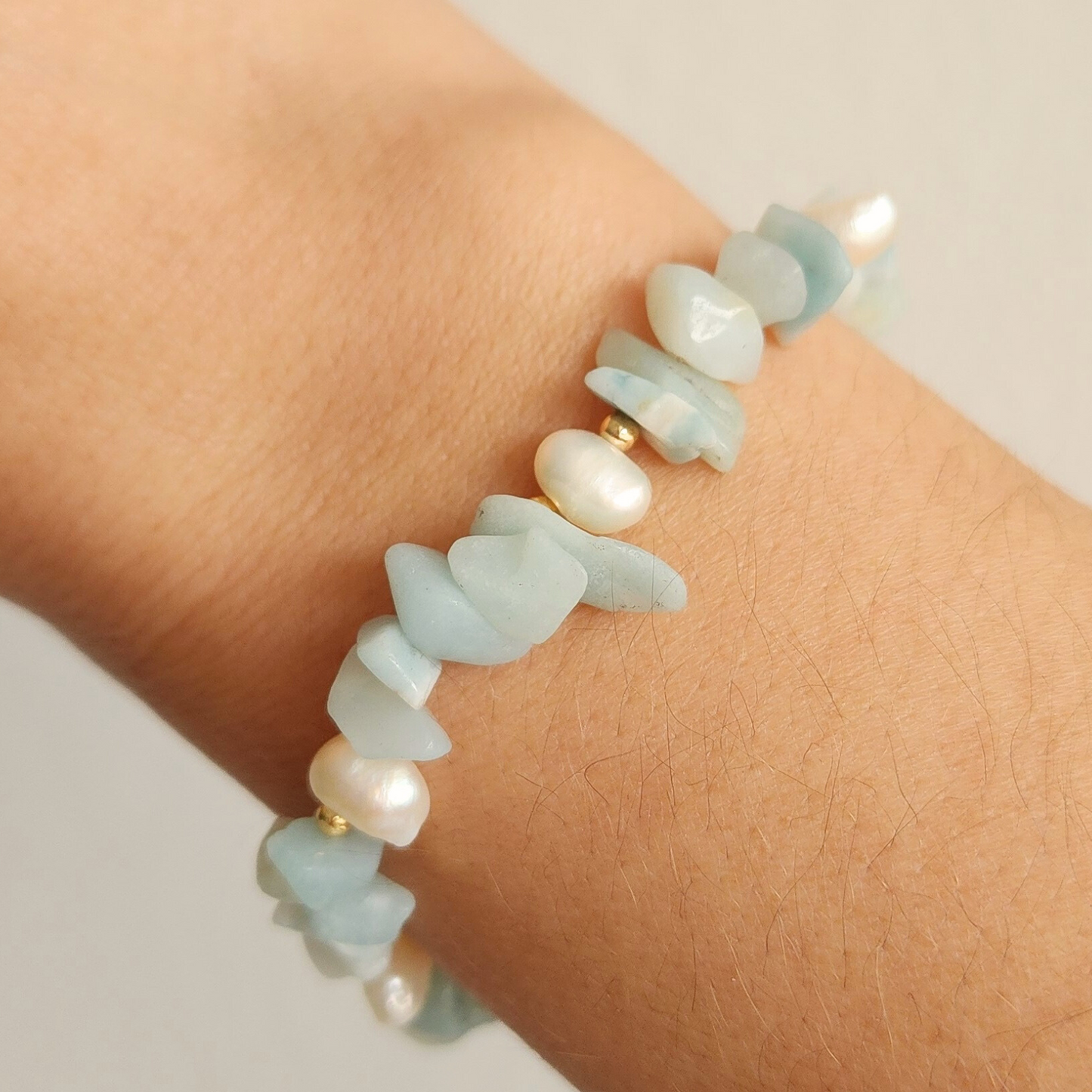 Caracas ⟡ Amazonite Chips & Pearls Bracelet