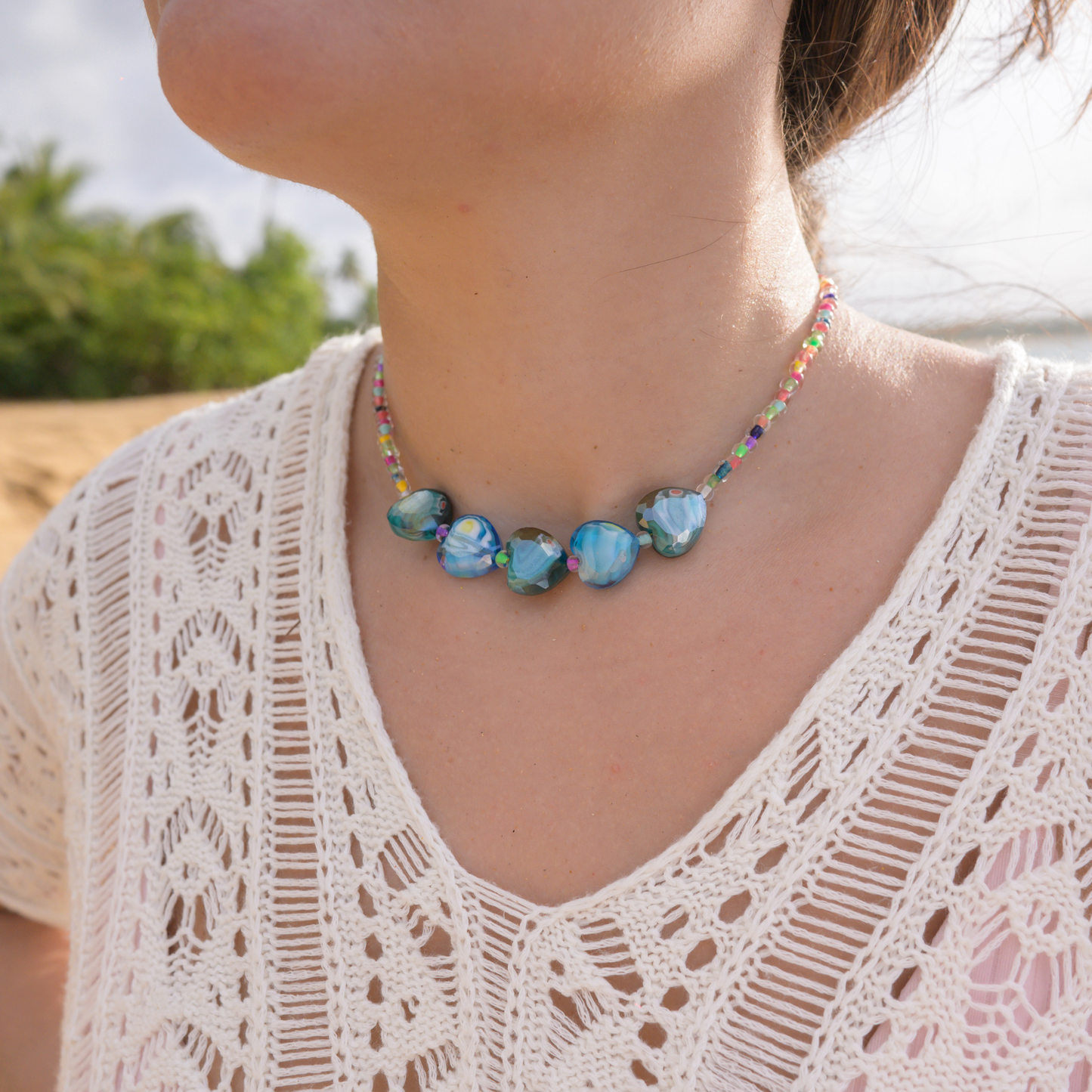 Cayo Luis Peña ⟡ Colorful Heart Choker