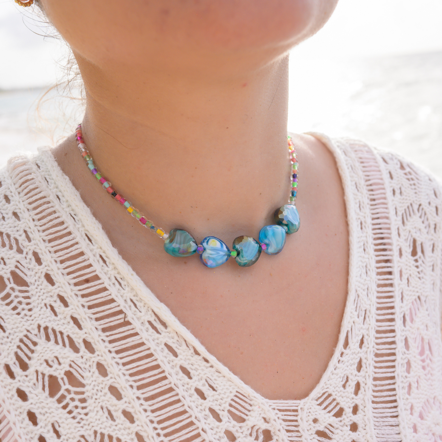 Cayo Luis Peña ⟡ Colorful Heart Choker