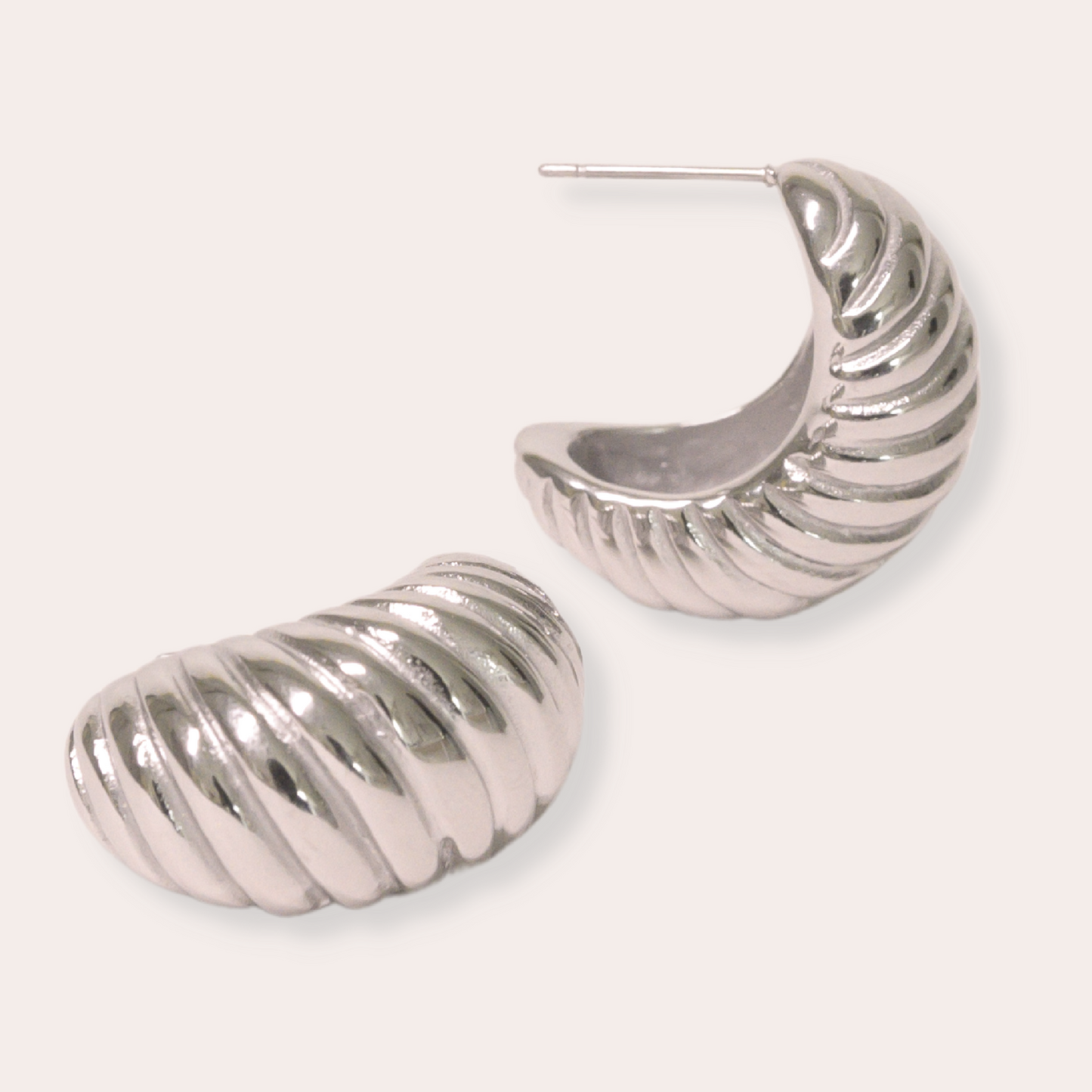 Gift Set ⟡ Silver Croissant Earrings & Ring