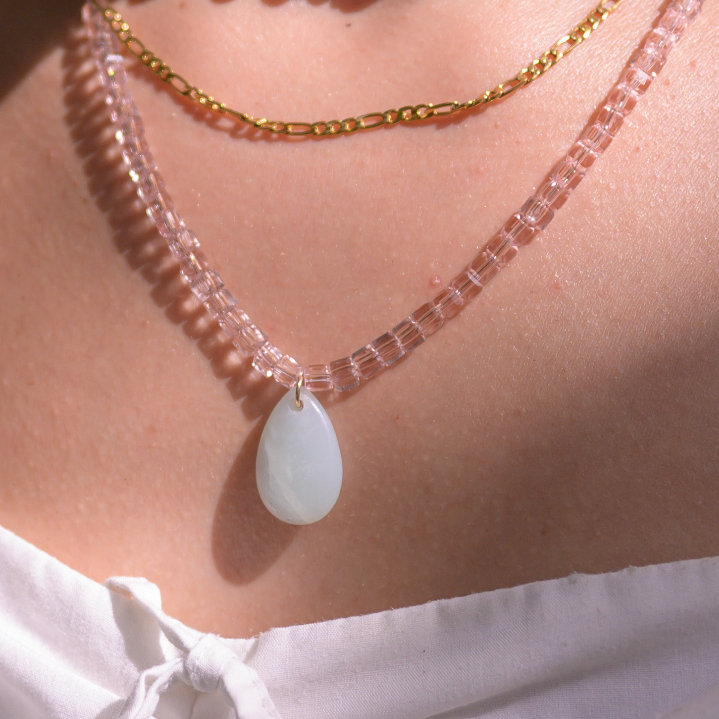 Cerro Gordo ⟡ Pink Crystal & Amazonite Pendant Necklace