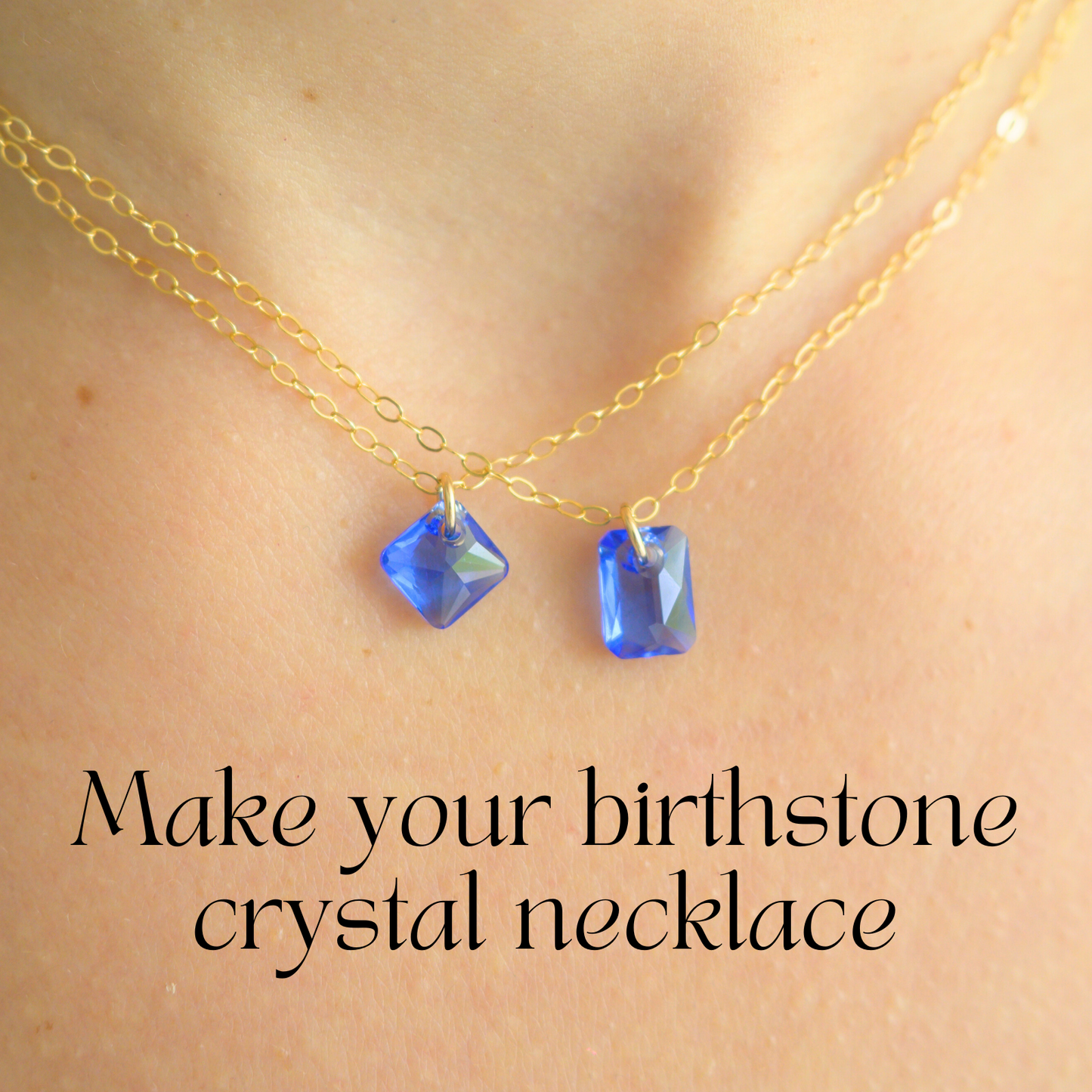 Dainty Birthstone ⟡ 14K Gold Filled Crystal Necklace