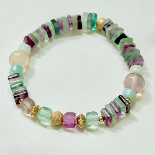 Rainbow Fluorite Natural Gem Bracelet
