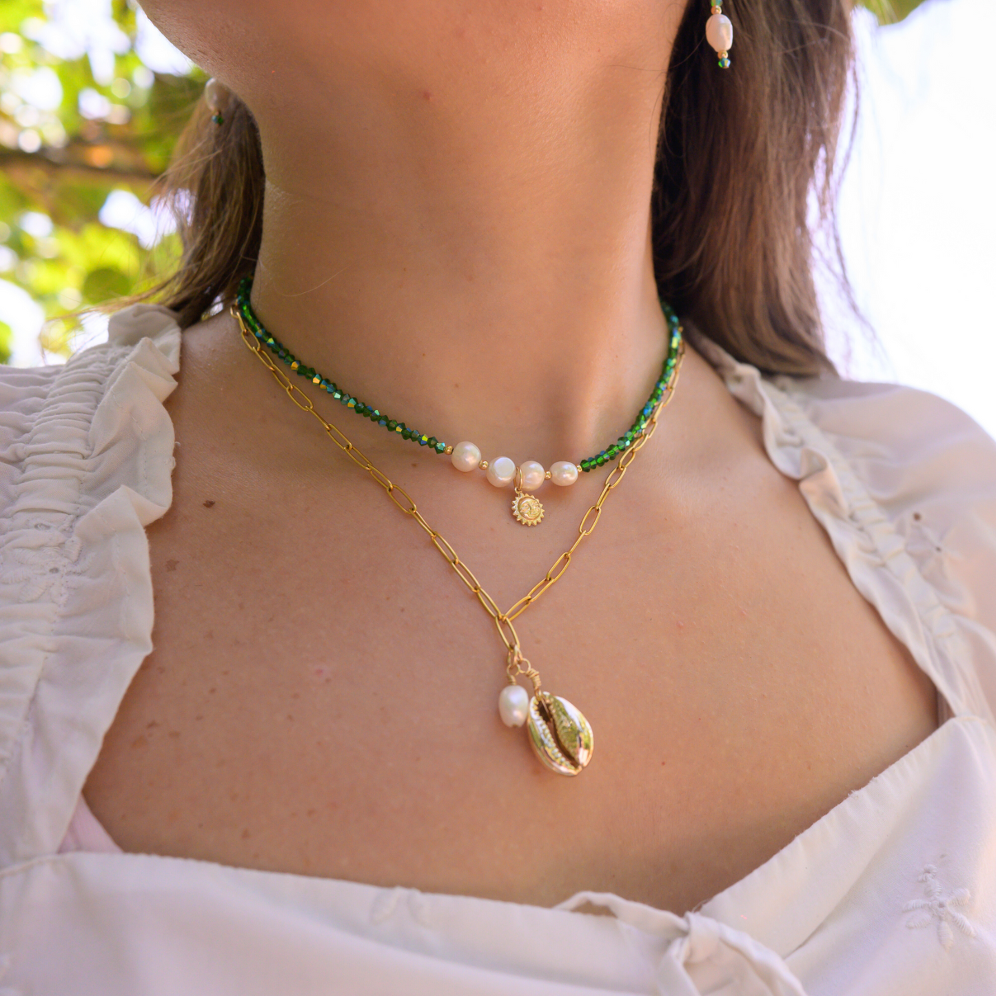 La Posita ⟡ Gold Cowrie Shell & Pearl Necklace