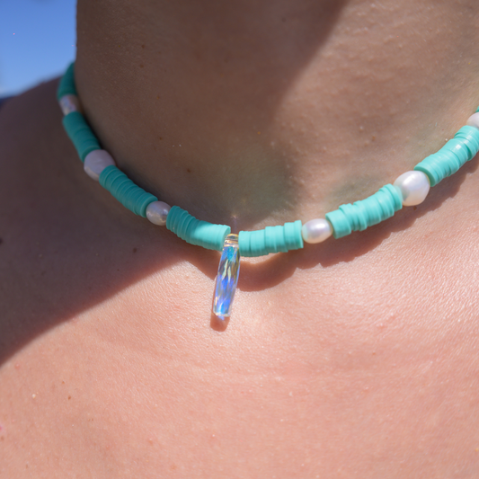 Puerto Hermina ⟡ Turquoise Heishi Necklace & Bracelet Set