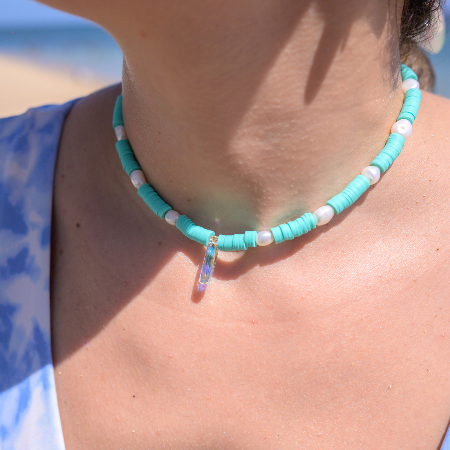 Puerto Hermina ⟡ Turquoise Heishi Necklace & Bracelet Set