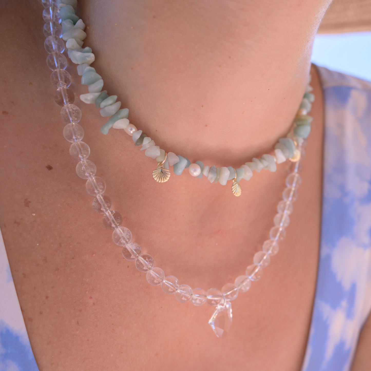 Punta Salinas ⟡ Aquamarine and Shells Necklace