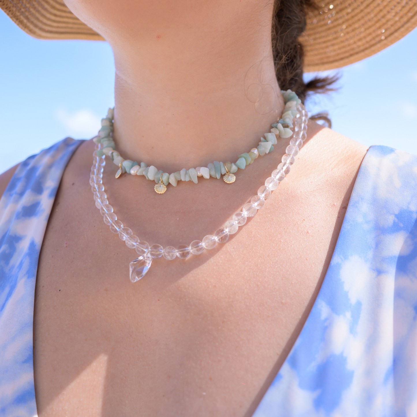 Punta Salinas ⟡ Aquamarine and Shells Necklace