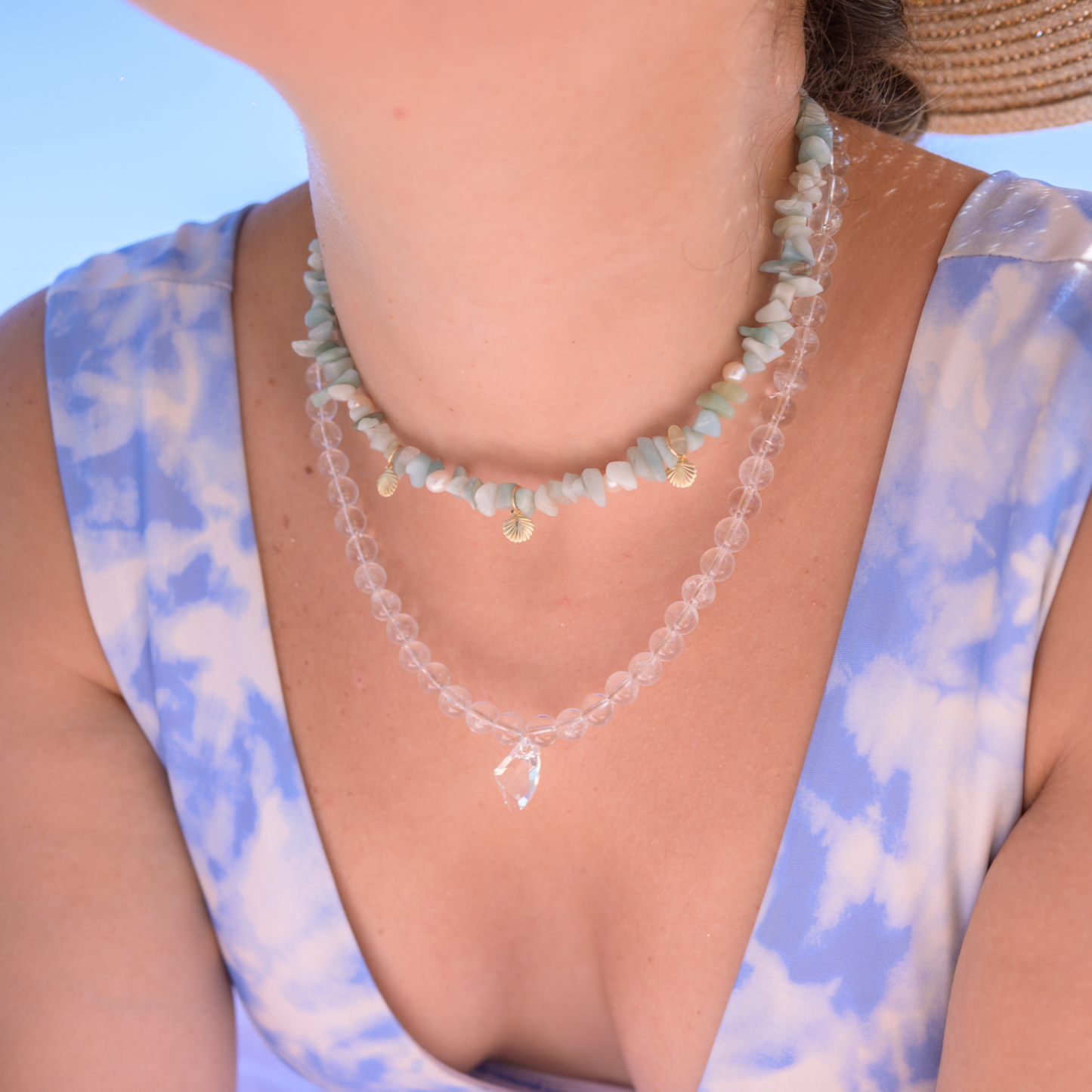 Punta Salinas ⟡ Aquamarine and Shells Necklace