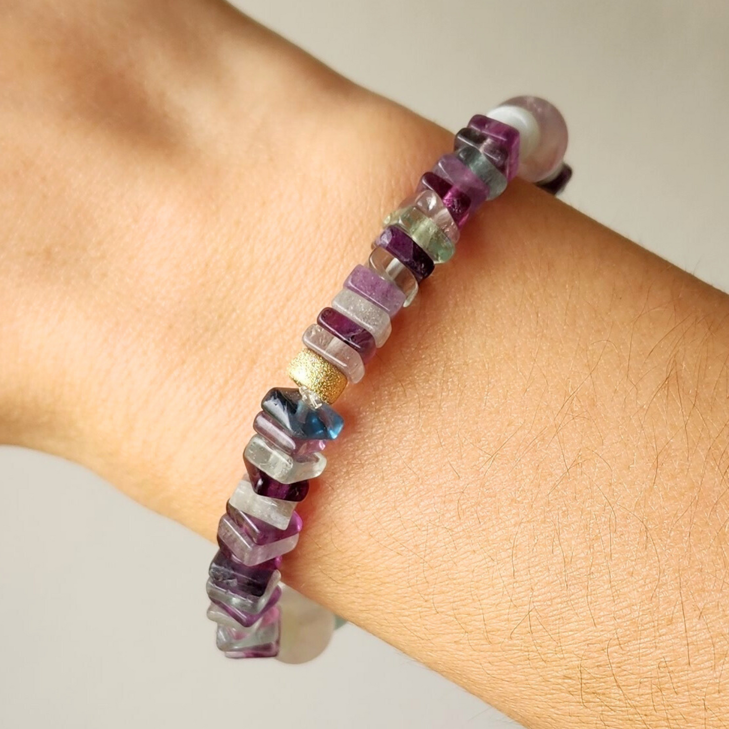 Rainbow Fluorite Natural Gem Bracelet